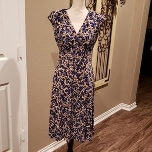 Chaps-Polka Dot_Blue, Brown, Black_Empire_M-Dress